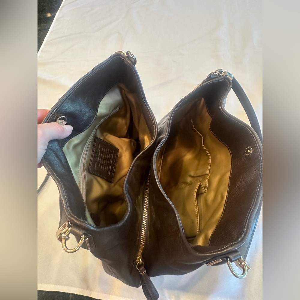 Coach Zebra-Print Brown and Tan Shoulder Bag - Picture 6 of 12